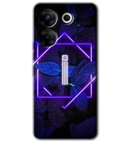 Tecno Camon 20 Pro 4G Kılıf HD Desen Baskılı Kılıf - Dark Neon Yaprak İ Harfi