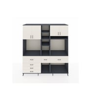 Kronos Dolap 11 Raflı 6 Çekmeceli 4 Kapaklı 220x59x243 Antrasit-Aytaşı/Aytaşı