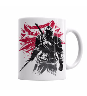 The witcher wolf silhouette    Kupa Bardak Porselen