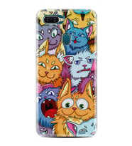 Oppo A5S A15 A16 A54 A55 A73 A74 Kılıf Desemli Silikon Kediler 1723