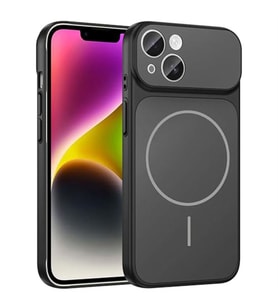 ?Phone 13-14 ile Uyumlu 17 Pro G�r�n�ml� Magsafe Destekli Kablosuz ?arj �zellikli Kamera Lens Korumal? ??k Metal G�r�n�ml� Telefon K?l?f?