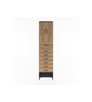 Hyperion Dolap 2 Raflı 7 Çekmeceli 2 Kapaklı 60x44x243 Antrasit-Çam