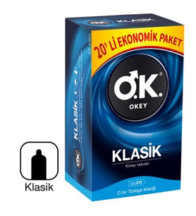 Okey Klasik Prezervatif 20'li Ekonomik Paket