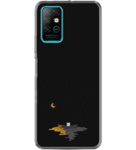 Infınıx Note 8 Kılıf Silikon Desen Özel Seri Ay Ve Kedi 1683