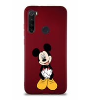 Xiaomi Redmi Note 8 Soft Premier Kapak Mickey Mouse-A Tasarımlı Silikon Kılıf - Mürdüm (Şeffaf)