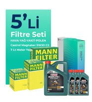 MANN Peugeot Boxer 2.2 Dizel Filtre Bakım Seti Castrol Motor Yağlı (2014-2016) 5 Li