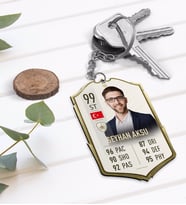 BK Gift Kişiye Özel Ahşap Anahtarlık Futbolcu Kartı-11