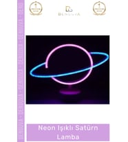 #GeceLambası Dekoratif Modern Gece Lambası Hediye USB Pilli Şık Estetik Neon Işıklı Satürn Lamba
