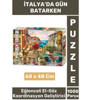 El Göz Koordinasyon Beceri Görsel Algı Geliştirici 1000 Parça Çocuk PUZZLE İTALYA'DA GÜN BATARKEN