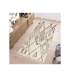 Rovigo Home Dijital Baskı Yıkanabilir Kaymaz Taban Salon Halısı RVG1089 160x230 cm (Bej)