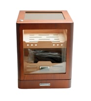 PremiumQuality Sucre Aksesuar Çekmeceli İçi Ledli Kahverengi Sedir Humidor Puro Kutusu