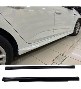 Renault Megane 4 HB Aero Yan Marşpiyel Seti Mat Siyah Plastik 2 Adet 2016 ve üzeri
