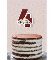 Safari Pastel 4 Yaşında (dört) Pasta Süsü *Kalın Kağıt
