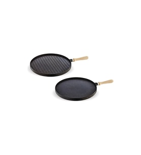FMS Döküm Çift Taraflı Grill Ve Gözleme Tava Siyah - D3019SYH