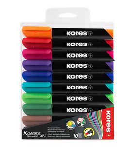 Kores K-Marker XP1 Permanent Marker Yuvarlak Uç 10 Renk 