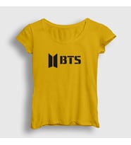 Presmono Kadın Sarı Logo Bts T-Shirt 22352tt (Sarı)