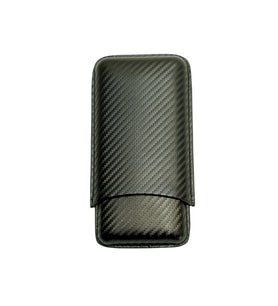 Cohiba Karbon Desenli Üçlü Deri Puro Kılıfı