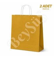 50x45 cm Hediyelik Kağıt Çanta Gold 2 Adet