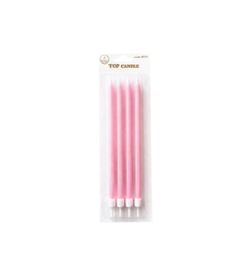 Pastel Doğum Günü Mum Seti 19cm 4lü Pembe
