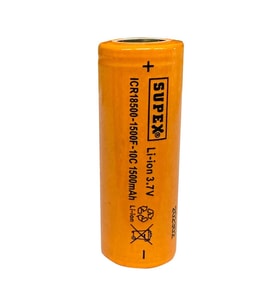 ICR18500-1500F-10C Lityum Ion 3.7V 1500mAh 10C Deşarj Akımı Düz Kafa Pil
