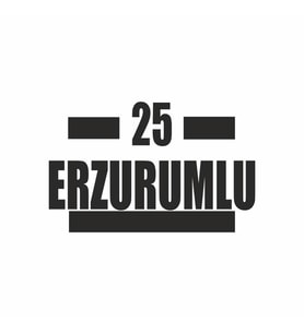 25 Erzurumlu Araba Sticker siyah 16x9 CM (Siyah)