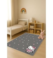 Parlak Kadife Kumaş Dijital Baskı Dot Kaymaz Tabanlı Çocuk ve Genç Odası Halısı H0595