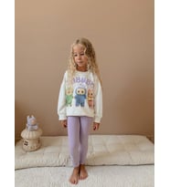 Cg Kids Labubu Lila Baskılı 2 Iplik Kız Çocuk Taytlı Alt Üst Takım