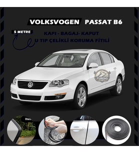 Volksvogen Passat B6 Oto Araç Kapı Koruma Fitili 5metre Parlak Siyah Renk