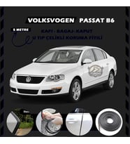 Volksvogen Passat B6 Oto Araç Kapı Koruma Fitili 5metre Parlak Siyah Renk