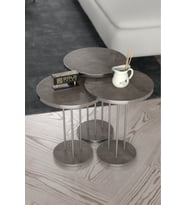 Zigon Sehpa Terra 3 Lü Set Gümüş Gordion