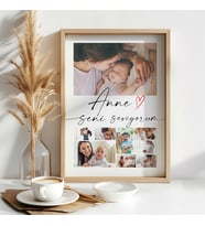 Çocuk Kalbi Atölyesi - Anne Seni Seviyorum Yazılı Fotoğraflı Tasarım Tablo , Anneler Günü Hediyesi, Anneler Günü Tablosu (Ahşap)