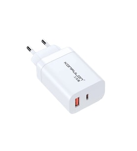 C99Q 65w Pd Destekli Type-c Ve Usb Çift Çıkışlı Hızlı Şarj Adaptörü - Beyaz