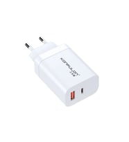 C99Q 65w Pd Destekli Type-c Ve Usb Çift Çıkışlı Hızlı Şarj Adaptörü - Beyaz