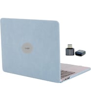 MacBook Air M1 Kılıfı A2337 Uyumlu 13.3 İnç Premium Süet Dokulu Kumaş Kaplama Hard Case A2179 A1932 Soft Touch Sert Koruyucu Kapak Çizilme Darbe Koruma Açık Mavi