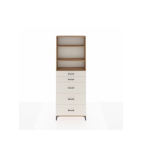 Arges Dolap 3 Raflı 5 Çekmeceli 88x30x243 Çam-Aytaşı