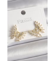 Pirinç Gold Renk Zirkon Taşlı Model Kadın Küpe - TJ-BKP9907