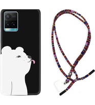 Vivo Y11S Y21S Y20 Y20S Y70 Kılıf Boyun Asklı Rasta Silikon Panda Sevimli 1738