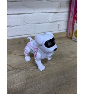 Işıklı Sesli Dans Eden Robot Köpek -Disko Köpek Işıklı ve Müzikli- Tasmalı Pilli İnteraktif Oyuncak Köpek