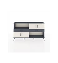 Arges Konsol 3 Raflı 2 Çekmeceli 4 Kapaklı 176x30x99 Antrasit-Aytaşı/Antrasit