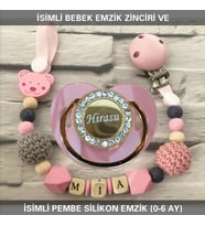 Sahi Aksesuar İsimli Bebek Emzik Zinciri ve Bebek Silikon Emzik