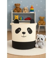 Panda Tasarımlı Filesiz Bebek Çocuk Odası Düzenleyici Saklama Kutusu Oyuncak Kirli Sepeti 37x40 (Standart)