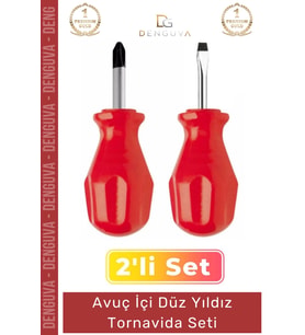 #Tornavida Profesyonel Ev Tipi Dayanıklı Çelik Uçlu Ergonomik Saplı Pratik Onarım Düz Yıldız 2'li To