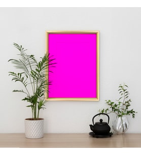 Ezgoola Magenta Tablo / Canlı Pembe Tonlarda Sanatsal Duvar Dekoru  / Magenta Renk Poster / Modern Ev ve Ofis Duvar Dekoru  /  Özel Tablo /  Hediye / Poster (Gold)