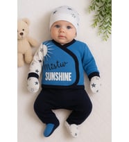 Sun Shine Desenli 5'li Erkek Hastane Çıkışı (Mavi)