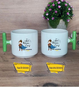 Kadın İngilizce Öğretmeni Kupa Bardak T Yeşil Kulplu Öğretmenler Günü Hediyesi