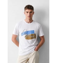 Erkek %100 Pamuk Bisiklet Yaka Baskılı T-shirt