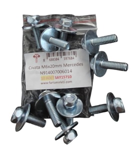 Cıvata M6x20mm Mercedes N914007006014 (10 ADET) 15710 MARKA İLE UYUMLU