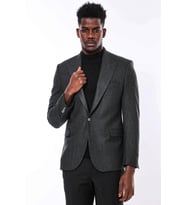Slim Fit Desenli Yeşil Erkek Ceket - Wessi