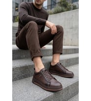 Elit 26YSLGLD631-3C Erkek Hakiki Deri Casual Ayakkabı Kahverengi