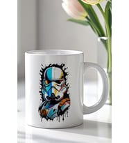 Starwars Tasarımlı 330ml Baskılı Beyaz Seramik Kupa Bardak